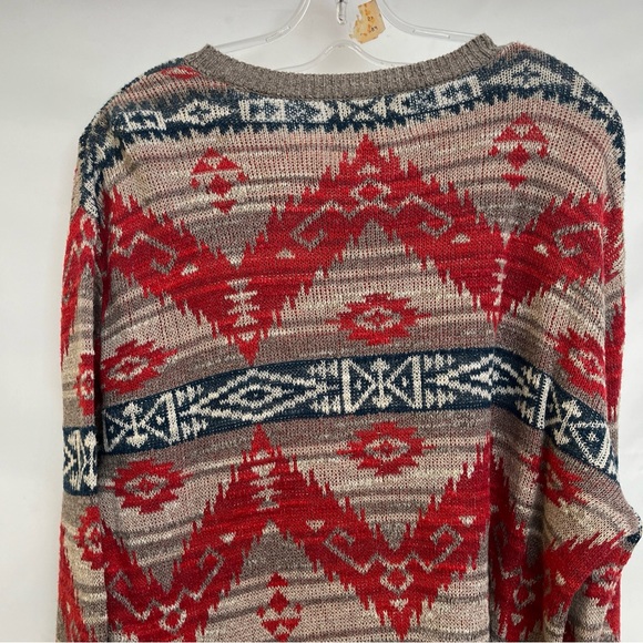 Denim & Supply Ralph Lauren Med Aztec Navajo southwest Knit Henley Sweater Polo - Picture 3 of 7